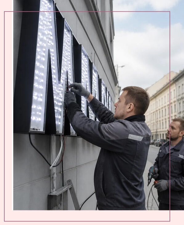Изготовление и монтаж светодиодных LED вывесок в Новороссийске