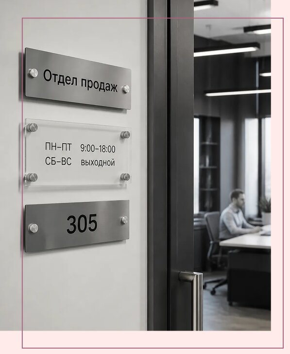 Офисные таблички на дверь в Новороссийске по цене от 5002 р. | Аванза-Нвр